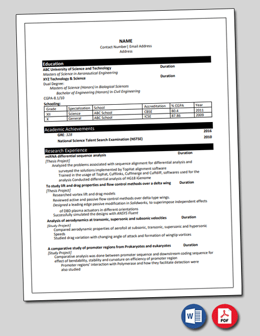 Aerospace Engineering Resume Template 2